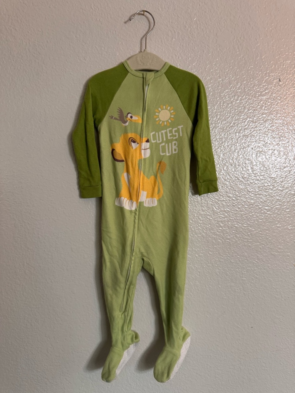 Disney Green Lion Cub Footed One-Piece Pajamas